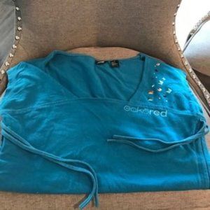 Ecko Red Tank Top Sequins Stretch Square Neck L